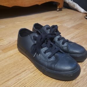Non slip black restaurant lace up shoes